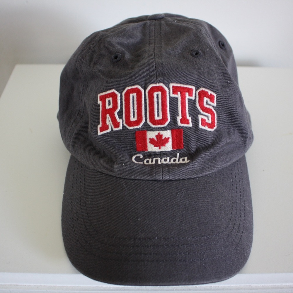 Roots Charcoal Cap with Red Logo